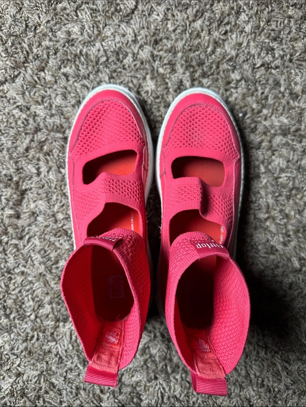 FitFlop High Top Mary Jane Pink Knit Espadrille Slip-On Wimen’s Size 8.5